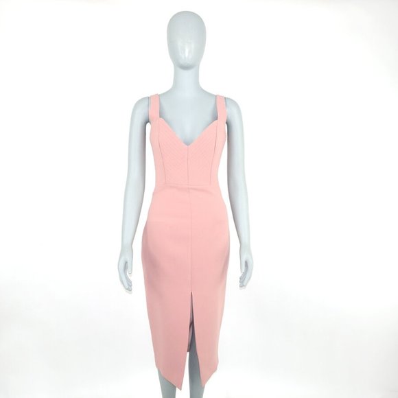 Nicholas Blush Crepe Midi Dress - Picture 1 of 3